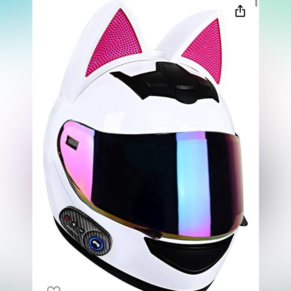 Cat ear motorcycle helmet, worn once.